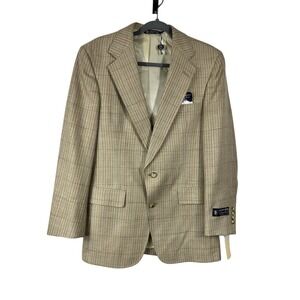 Vtg Austin Reed Of Regent Street Wool Linen Blend Blazer NWT 38 Plaid Heritage